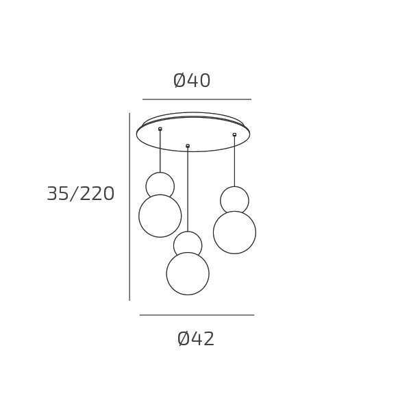 1228/S3 T-RT COTTAGE SOSPENSIONE TONDA 3 LUCI TERRA ROSSA