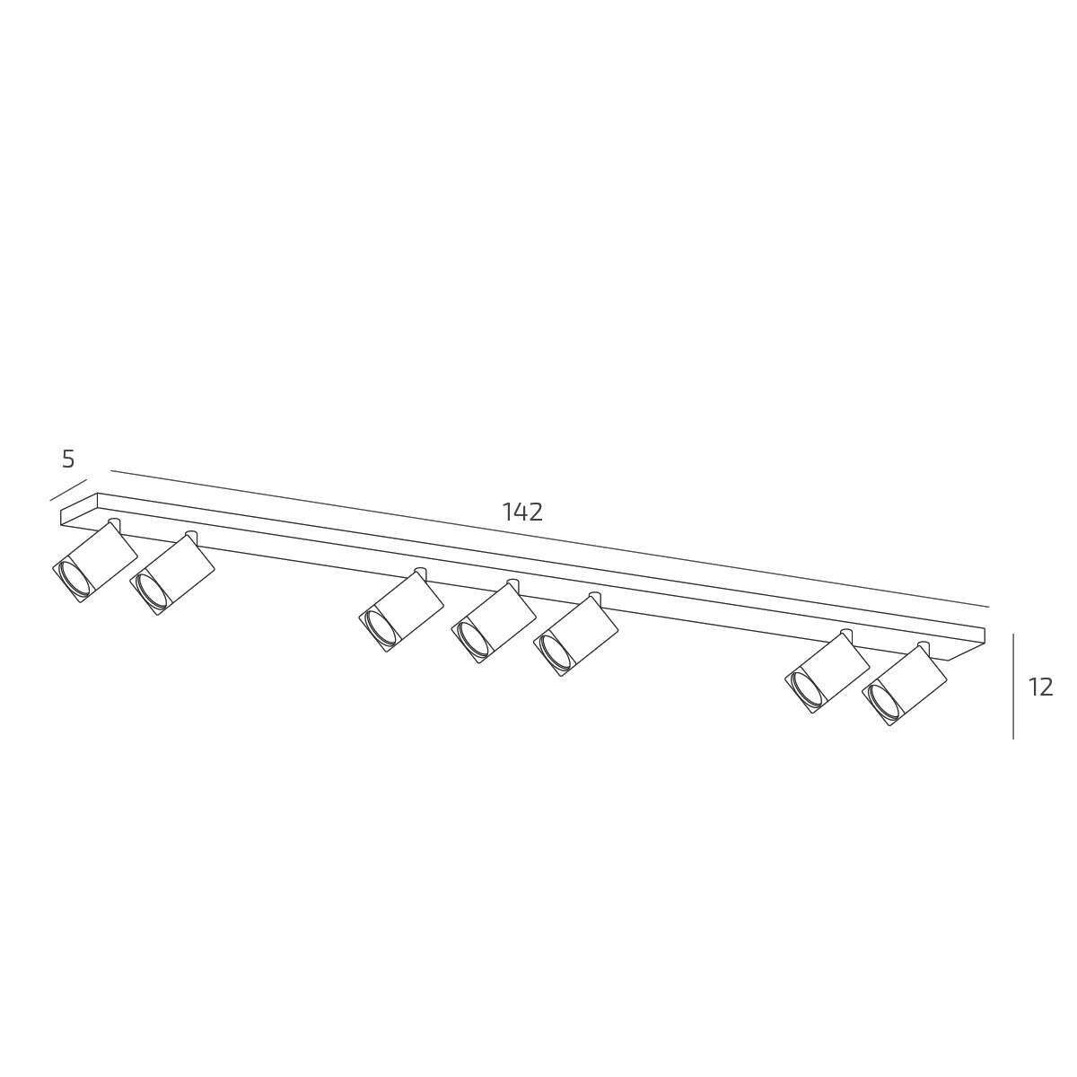 1230/7-BI KIBO FARETTO 7 LUCI BIANCO GU10 50 MM.