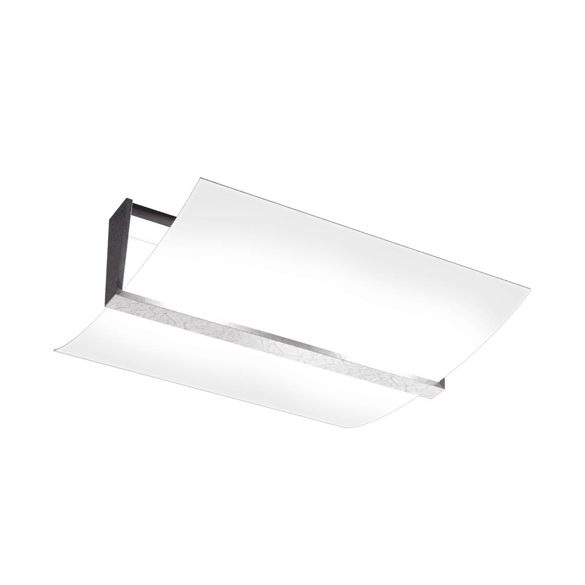 1019/PL40-FA WOOD PLAFONIERA CM.40 2 LUCI FOGLIA ARGENTO