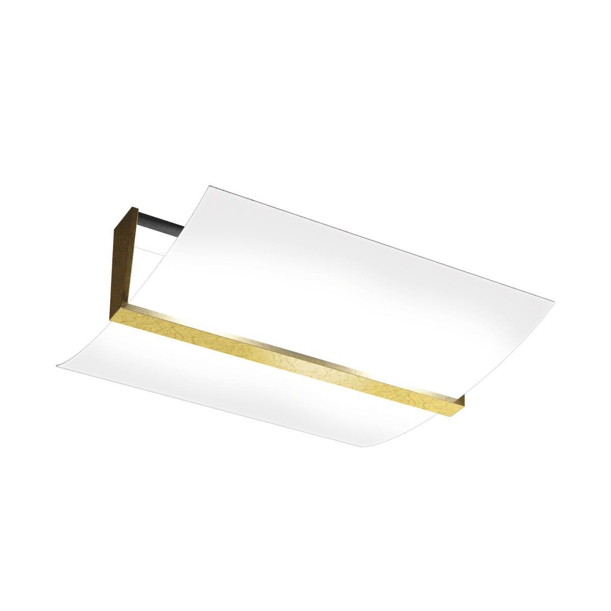 1019/PL40-FO WOOD PLAFONIERA CM.40 2 LUCI FOGLIA ORO