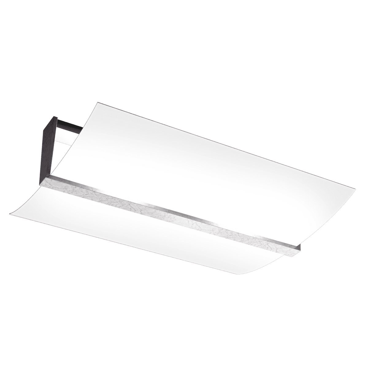 1019/PL50-FA WOOD PLAFONIERA CM.50 2 LUCI FOGLIA ARGENTO