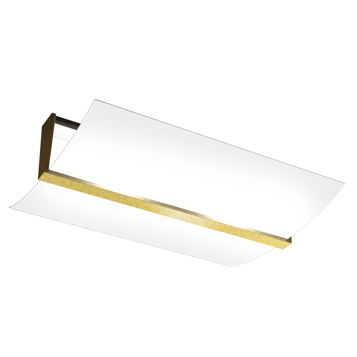 1019/PL50-FO WOOD PLAFONIERA CM.50 2 LUCI FOGLIA ORO