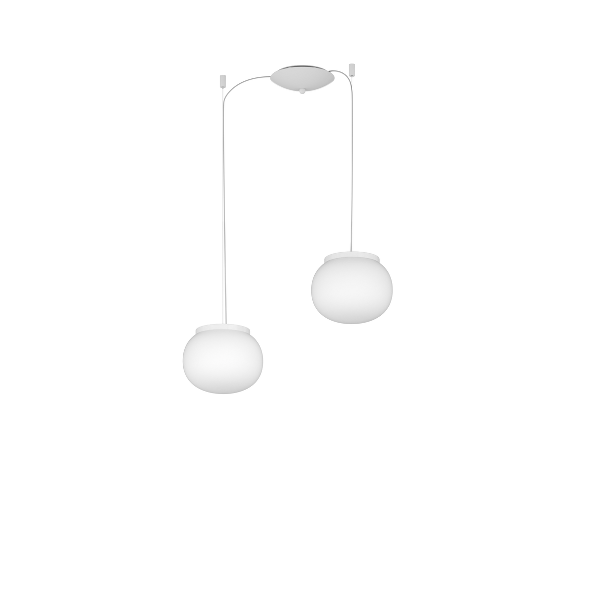 1092BI/S2-18 SOFT SOSPENSIONE BIANCO D.18 CM. 2 LUCI