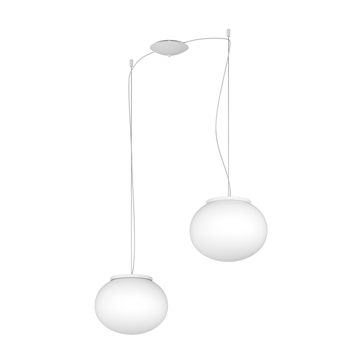 1092BI/S2-28 SOFT SOSPENSIONE BIANCO D.28 CM. 2 LUCI