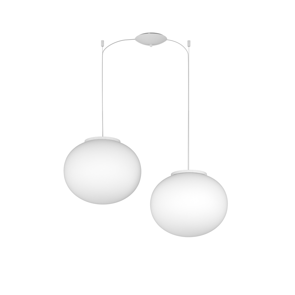 1092BI/S2-35 SOFT SOSPENSIONE BIANCO D.35 CM. 2 LUCI