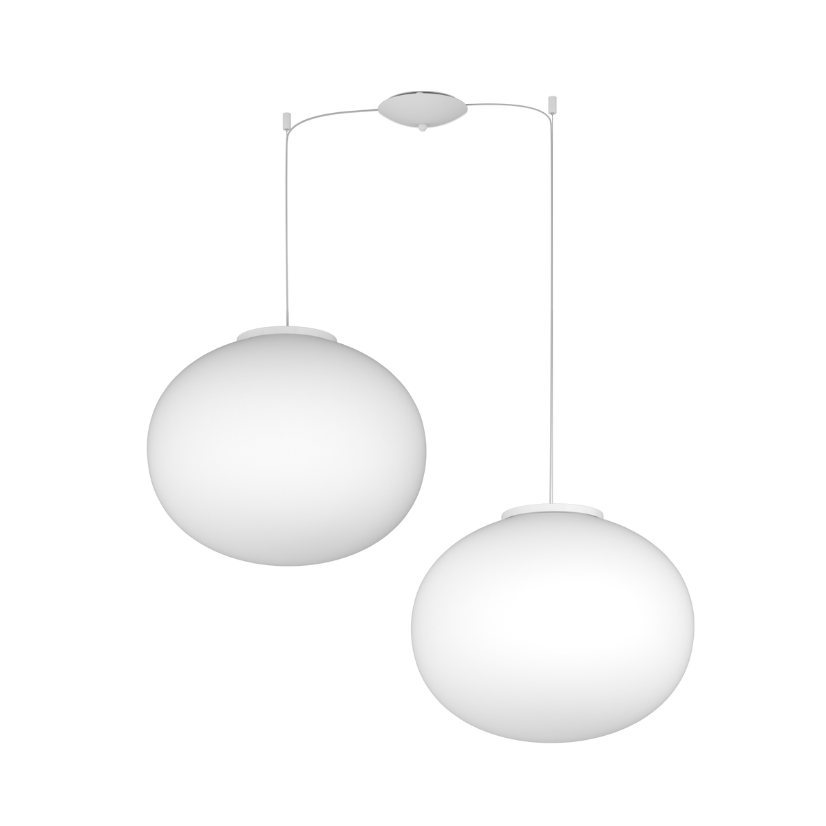 1092BI/S2-45 SOFT SOSPENSIONE BIANCO D.45 CM. 2 LUCI