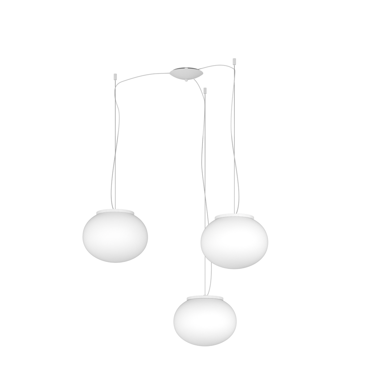 1092BI/S3-28 SOFT SOSPENSIONE BIANCO D.28 CM. 3 LUCI