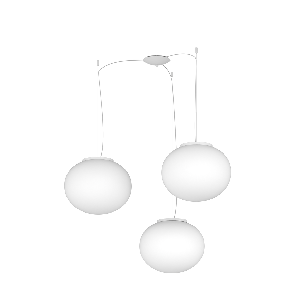 1092BI/S3-35 SOFT SOSPENSIONE BIANCO D.35 CM. 3 LUCI