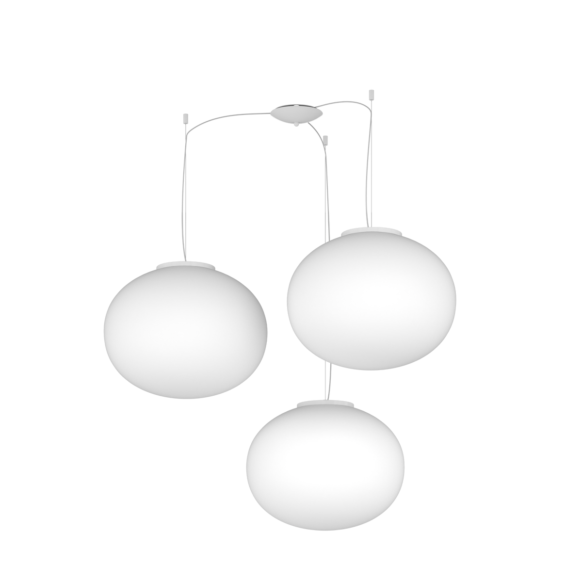 1092BI/S3-45 SOFT SOSPENSIONE BIANCO D.45 CM. 3 LUCI
