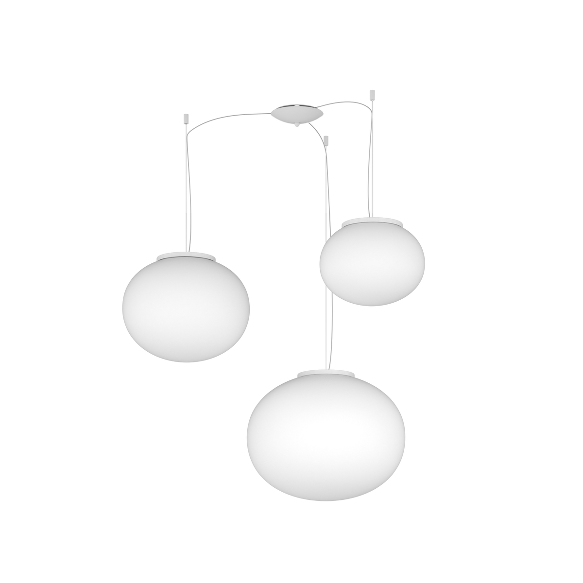 1092BI/S3-MIX SOFT SOSPENSIONE BIANCO D.28+35+45 3 LUCI
