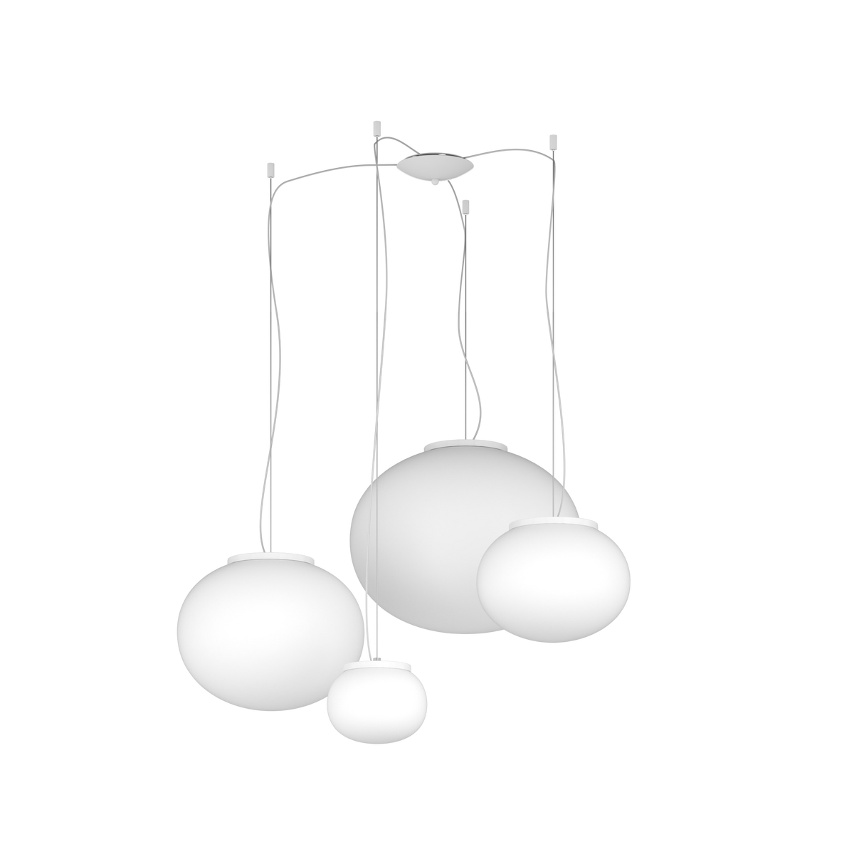 1092BI/S4-MIX SOFT SOSPENSIONE BIANCO D.18+28+35+45 4 LUCI