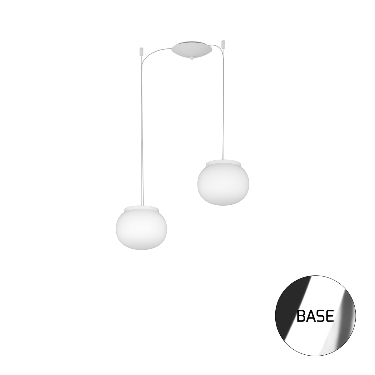 1092CR/S2-18 SOFT SOSPENSIONE CROMO D.18 CM. 2 LUCI
