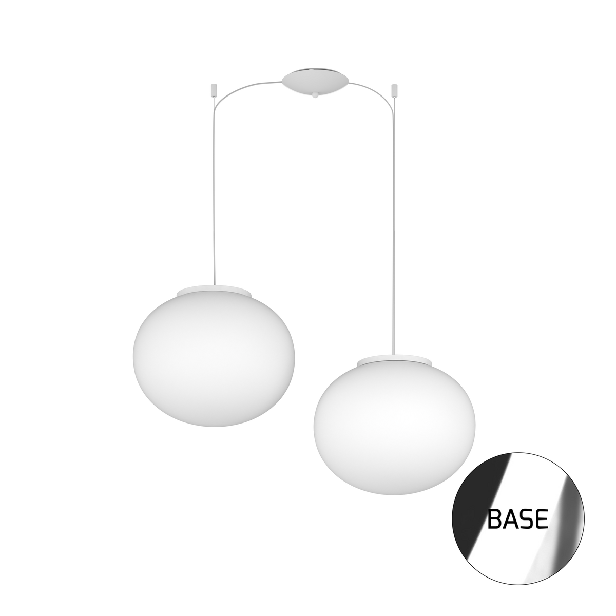 1092CR/S2-35 SOFT SOSPENSIONE CROMO D.35 CM. 2 LUCI
