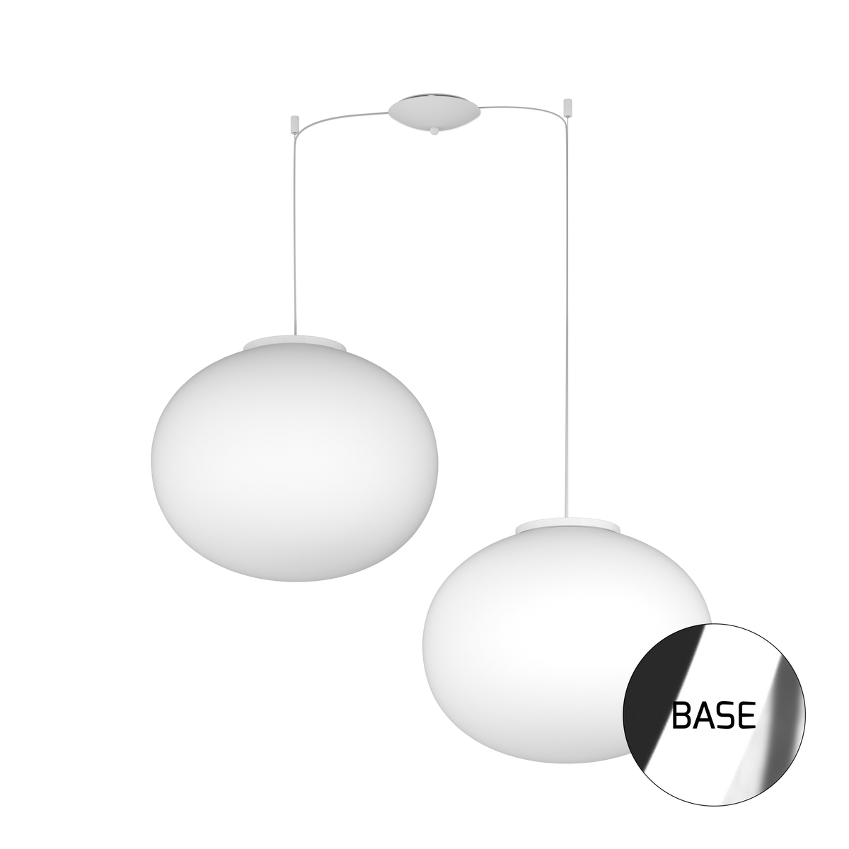 1092CR/S2-45 SOFT SOSPENSIONE CROMO D.45 CM. 2 LUCI