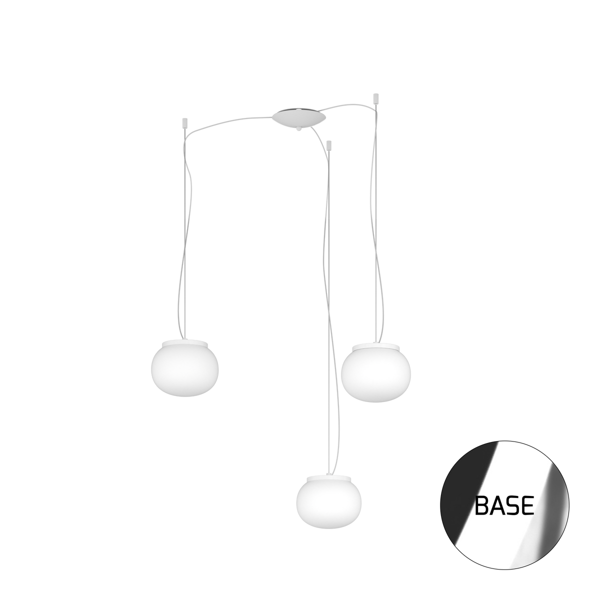 1092CR/S3-18 SOFT SOSPENSIONE CROMO D.18 CM. 3 LUCI