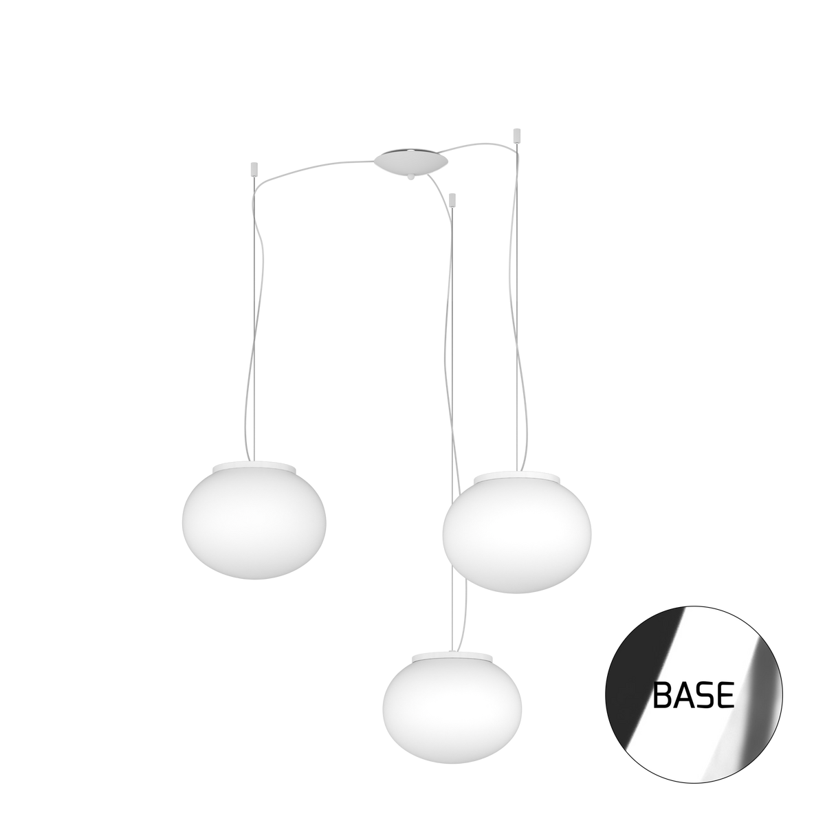 1092CR/S3-28 SOFT SOSPENSIONE CROMO D.28 CM. 3 LUCI