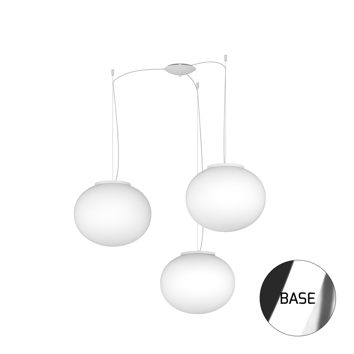 1092CR/S3-35 SOFT SOSPENSIONE CROMO D.35 CM. 3 LUCI