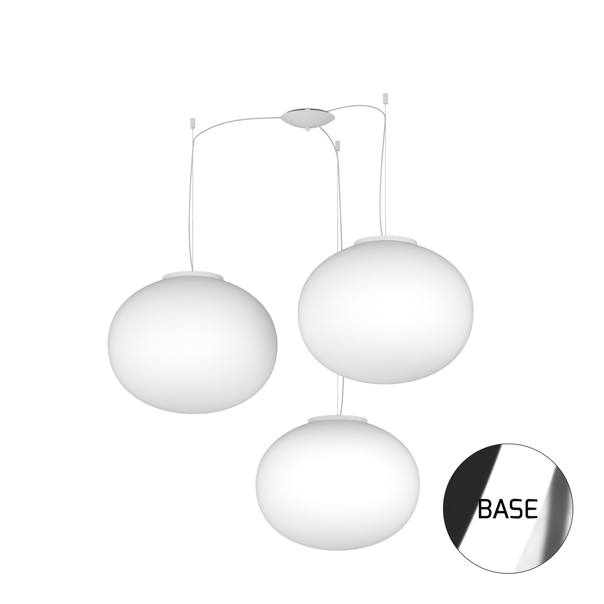 1092CR/S3-45 SOFT SOSPENSIONE CROMO D.45 CM. 3 LUCI