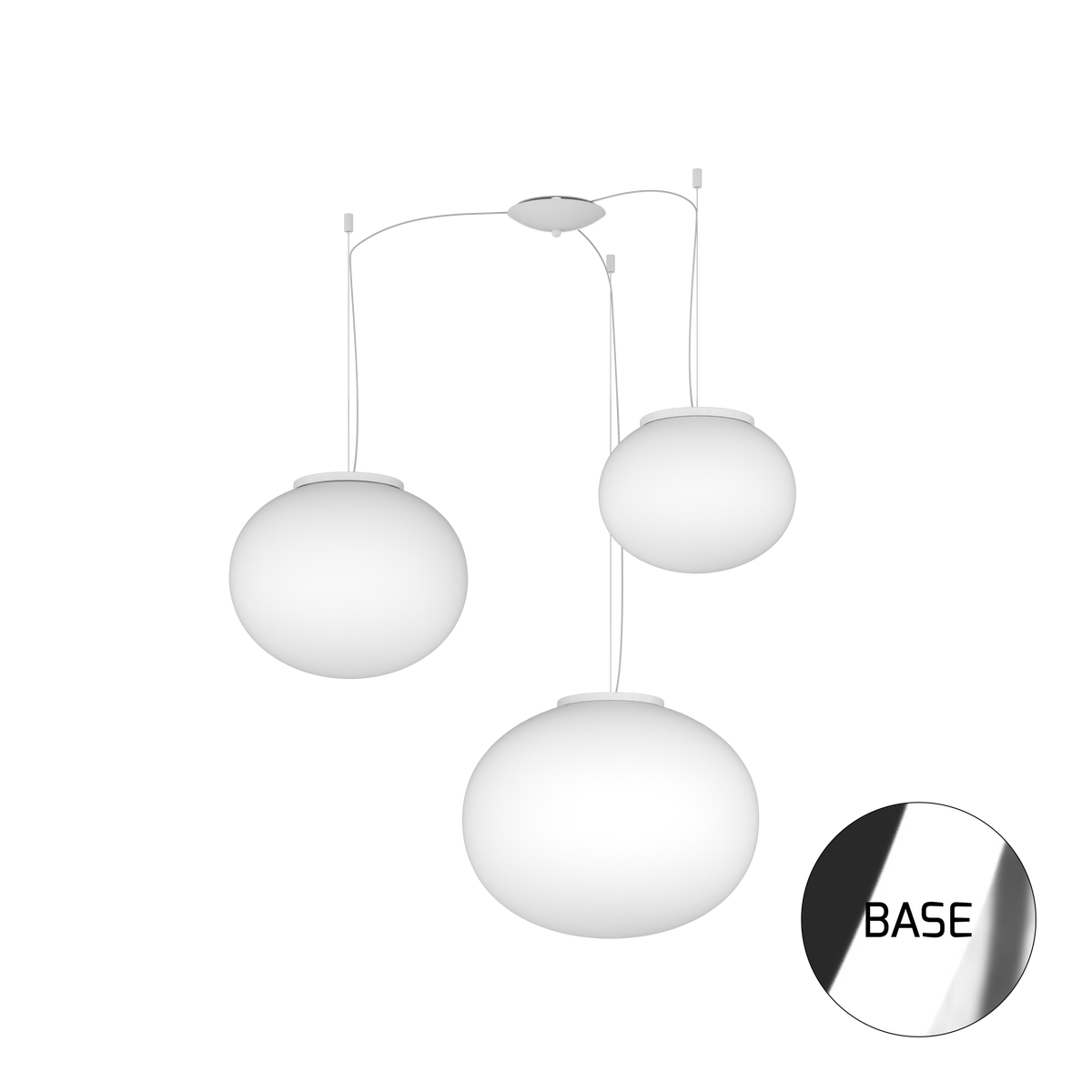 1092CR/S3-MIX SOFT SOSPENSIONE CROMO D.28+35+45 3 LUCI