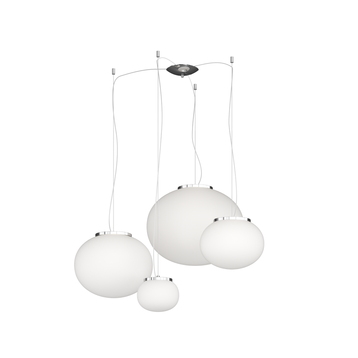 1092CR/S4-MIX SOFT SOSPENSIONE CROMO D.18+28+35+45 4 LUCI