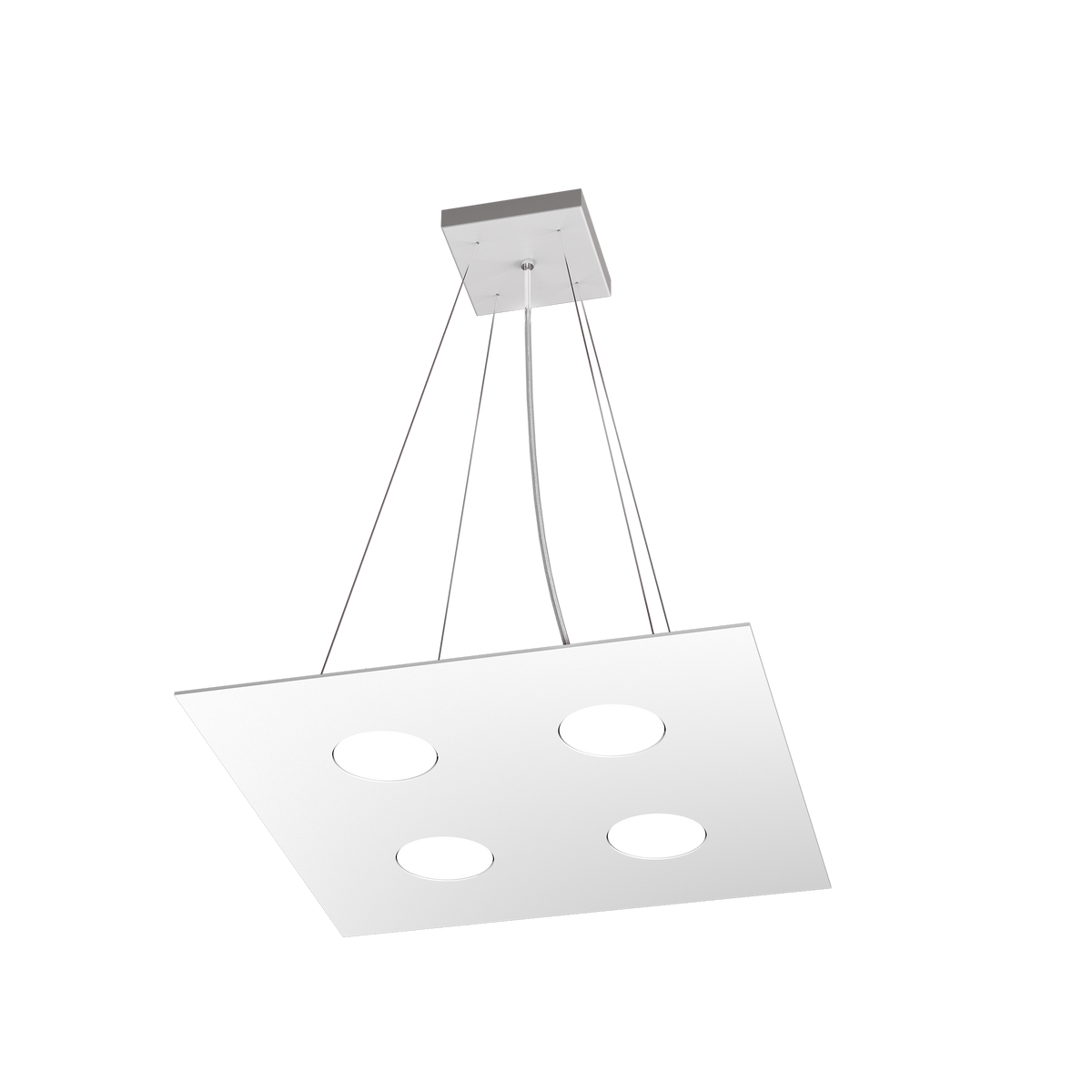 1127/S4-BI AREA SOSPENSIONE 4 LUCI QUADRA BIANCO