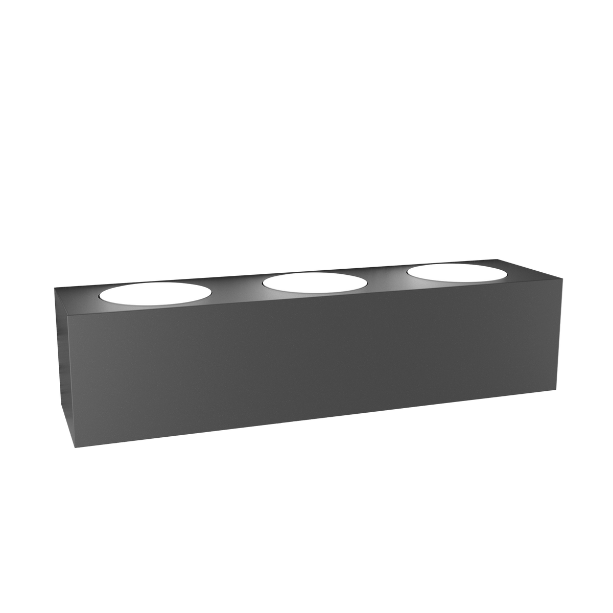 1129/A6-GA PLATE APPLIQUE 6 LUCI BIEMISSIONE GRIGIO ANTRACITE