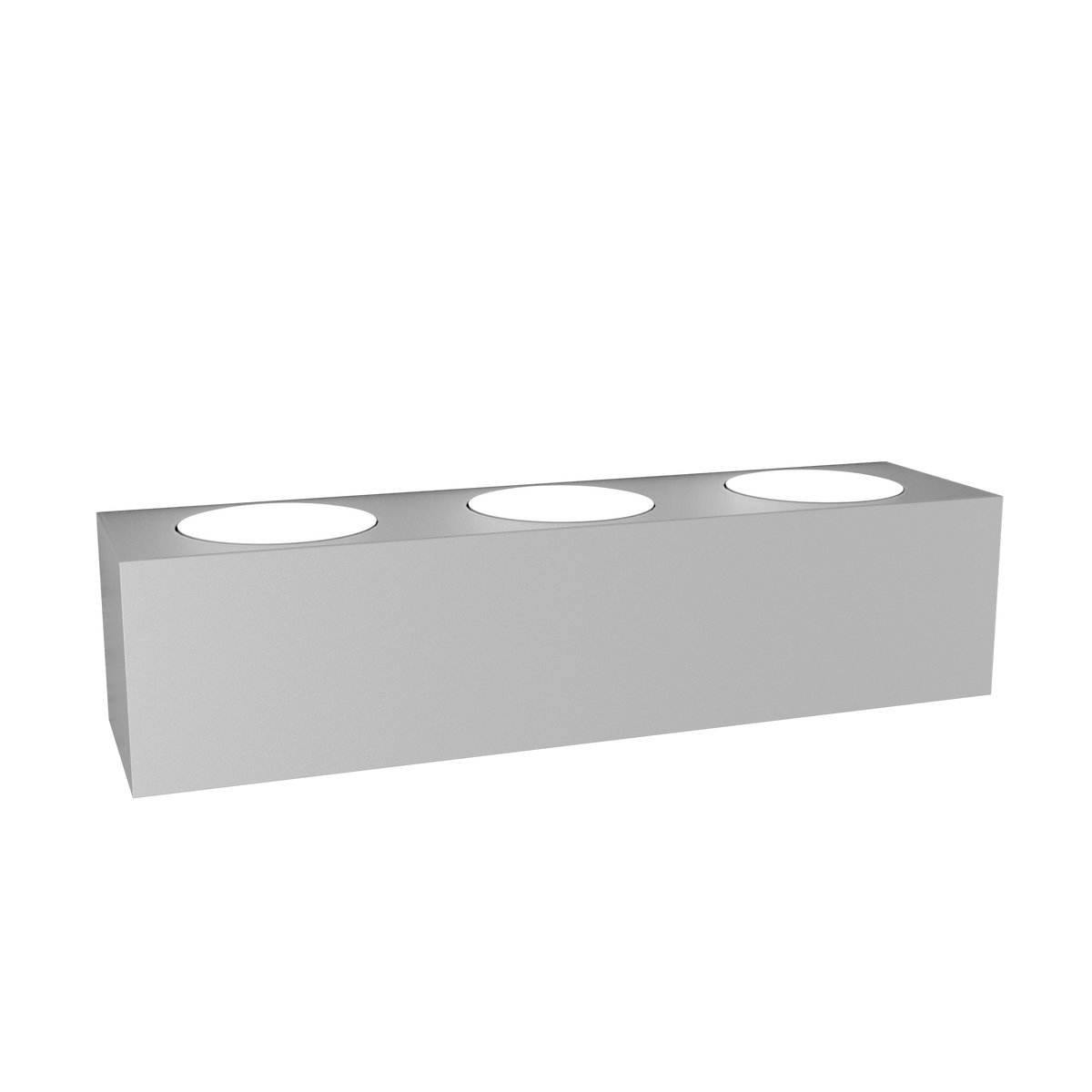 1129/A6-GR PLATE APPLIQUE 6 LUCI BIEMISSIONE GRIGIO