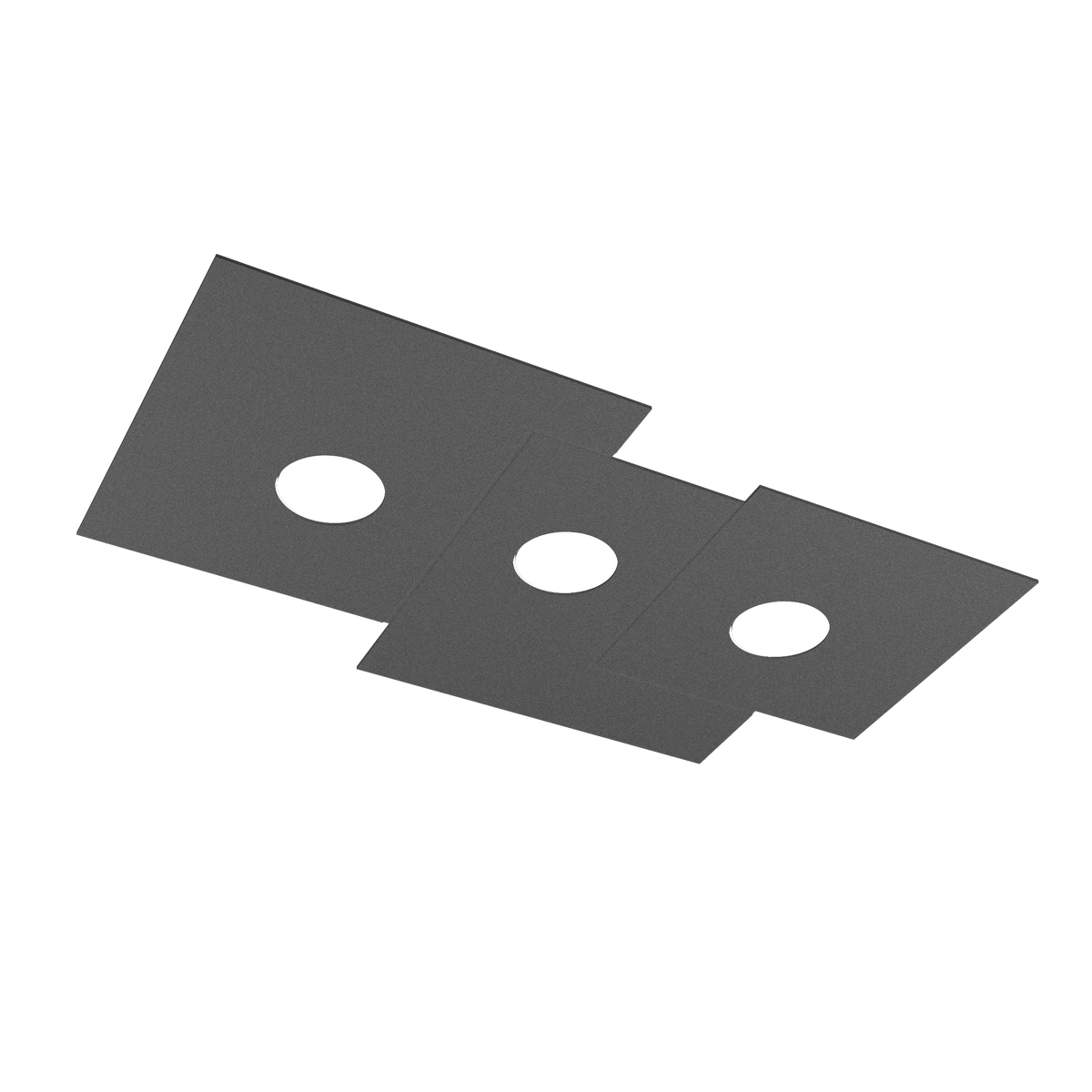 1129/PL3 R-GA PLATE PLAFONIERA 3 LUCI GRIGIO ANTRACITE