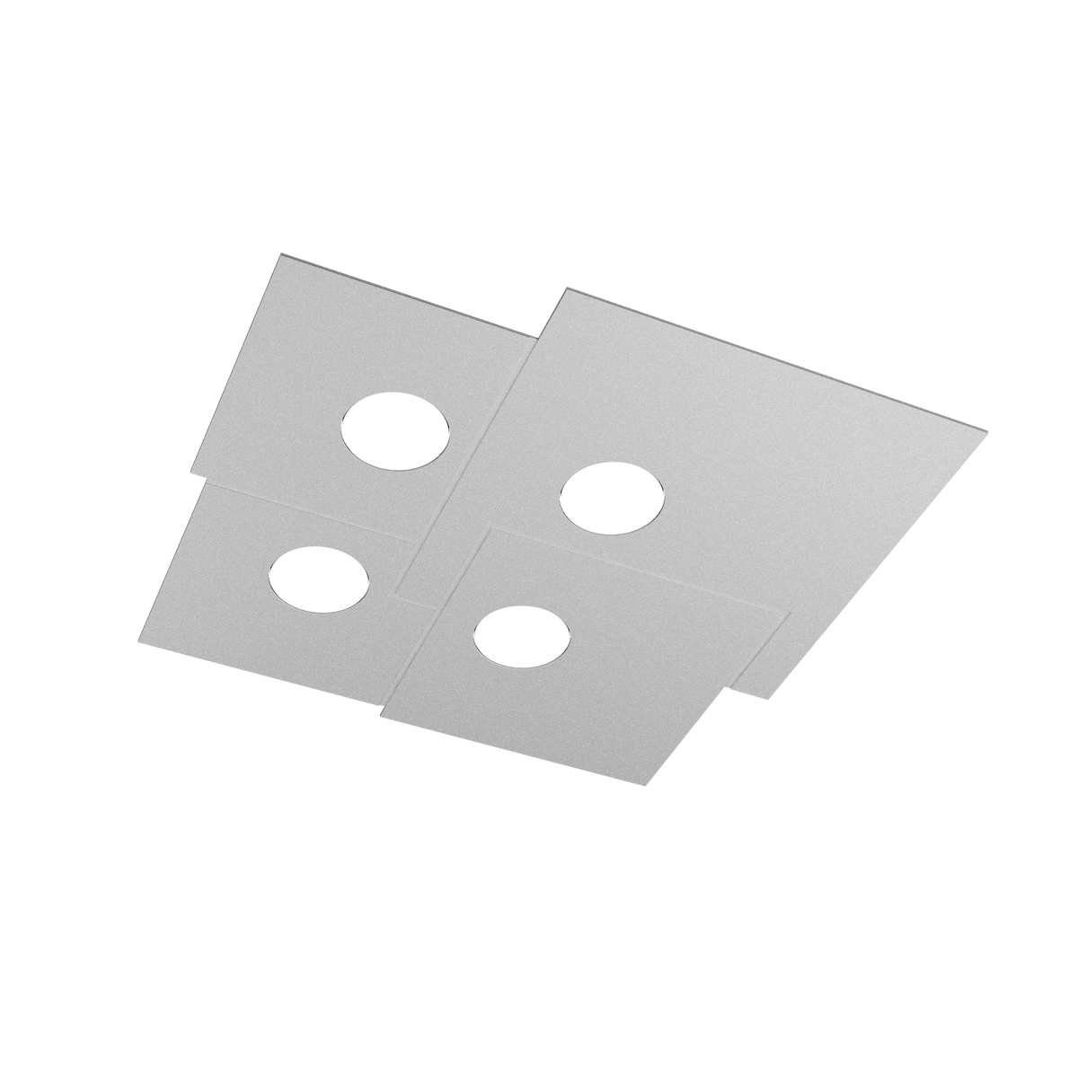1129/PL4-GR PLATE PLAFONIERA 4 LUCI QUADRA GRIGIO