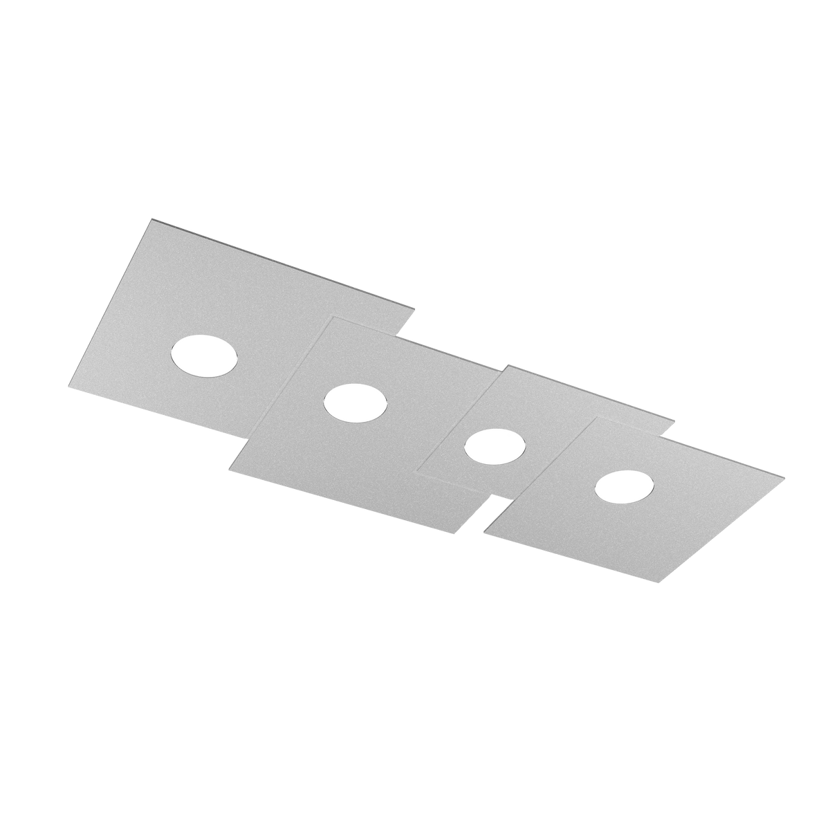 1129/PL4 R-GR PLATE PLAFONIERA 4 LUCI RETTANGOLARE GRIGIO