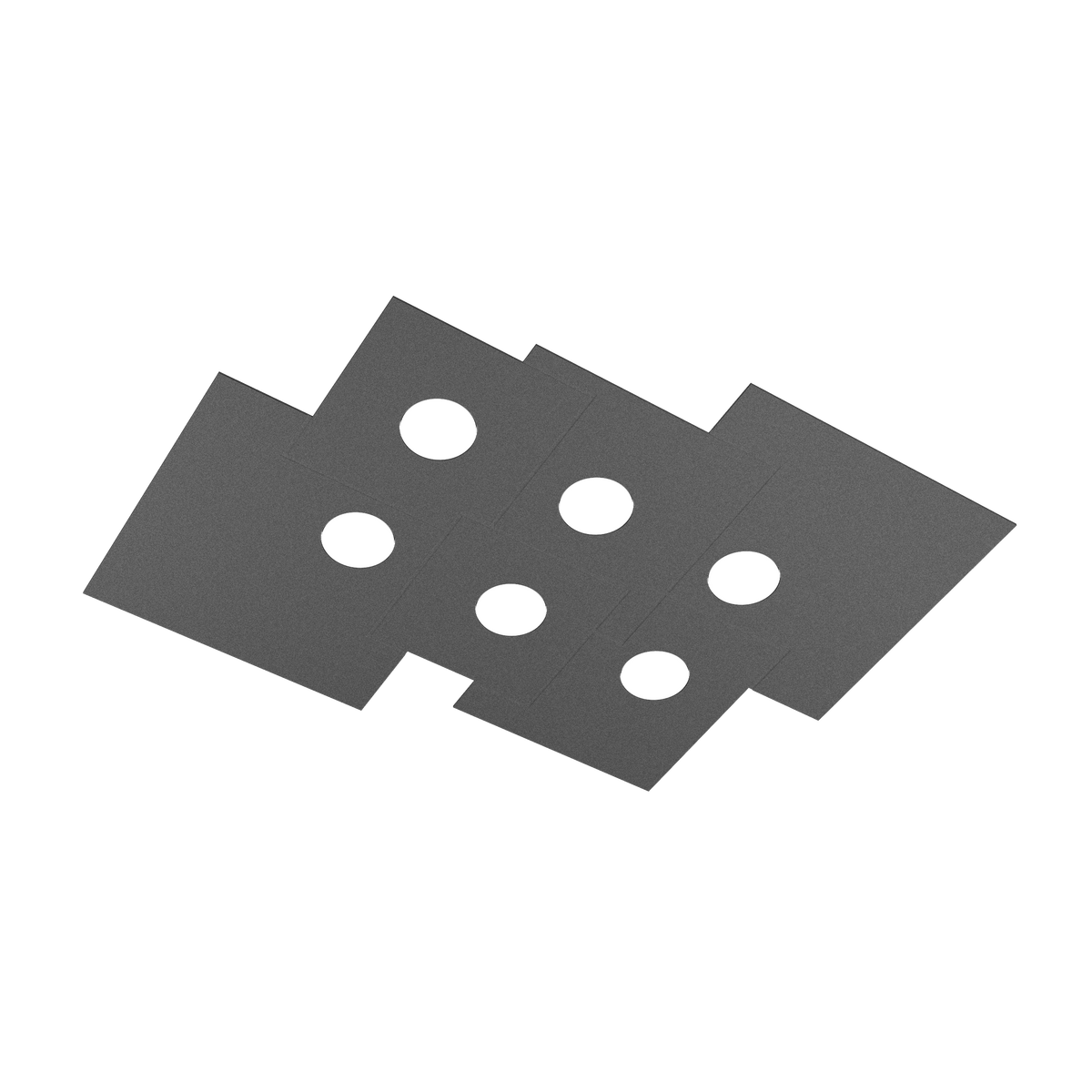 1129/PL6 R-GA PLATE PLAFONIERA 6 LUCI GRIGIO ANTRACITE