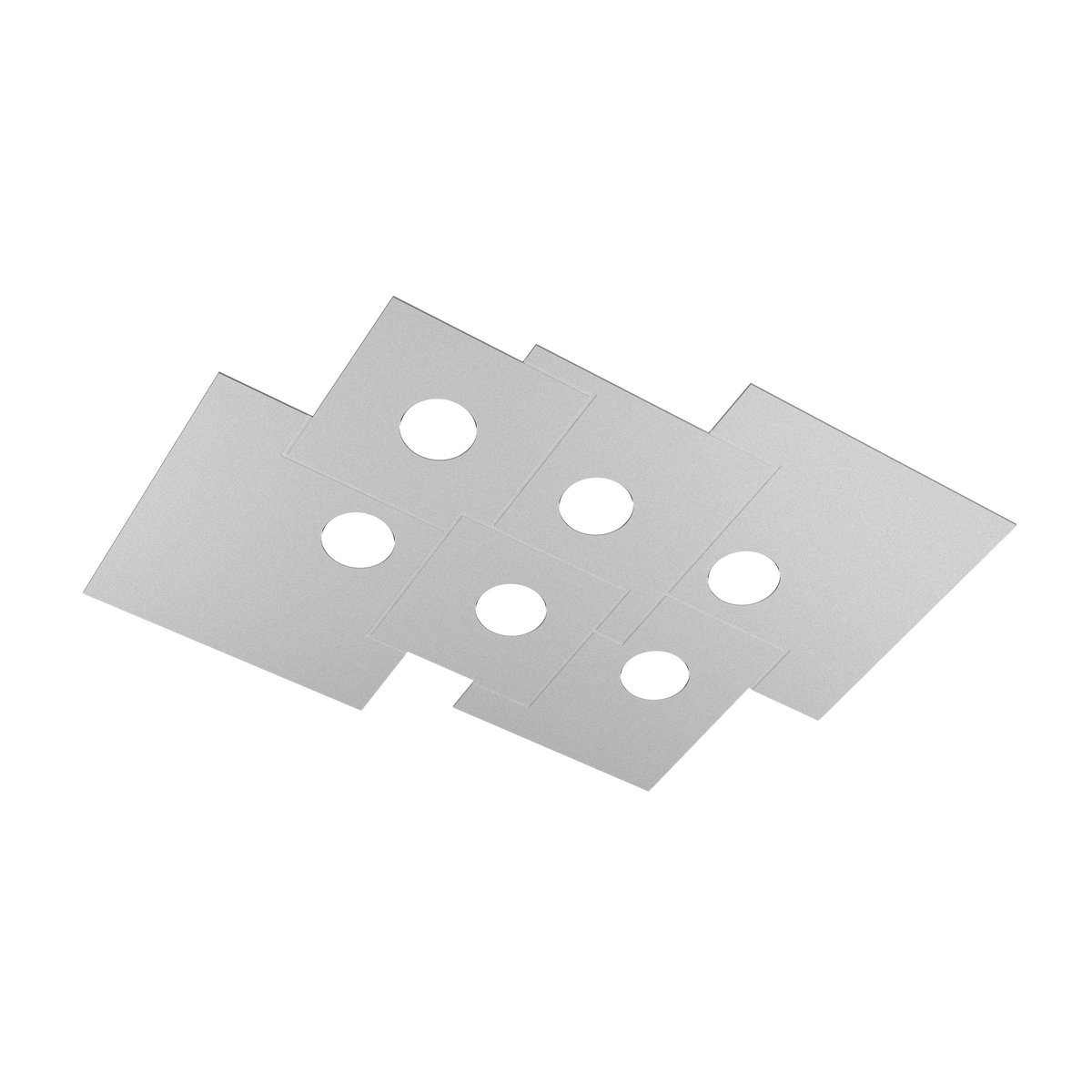 1129/PL6 R-GR PLATE PLAFONIERA 6 LUCI GRIGIO