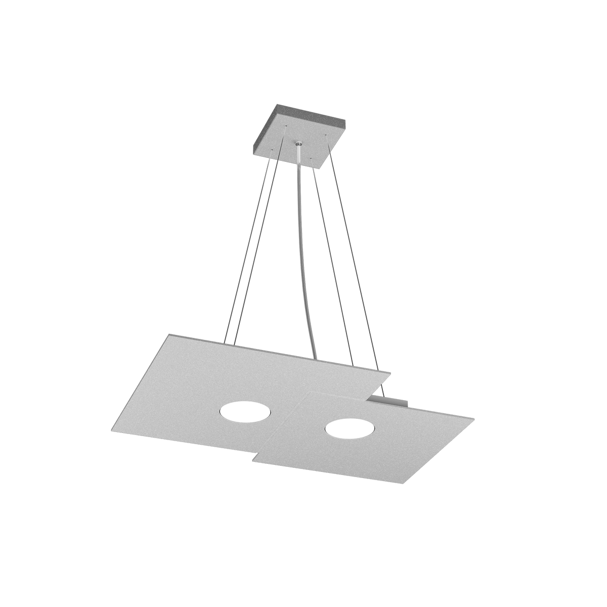 1129/S2 R-GR PLATE SOSPENSIONE 2 LUCI GRIGIO
