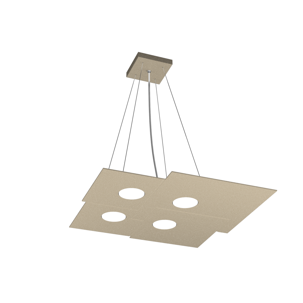 1129/S4-SA PLATE SOSPENSIONE 4 LUCI QUADRA SABBIA