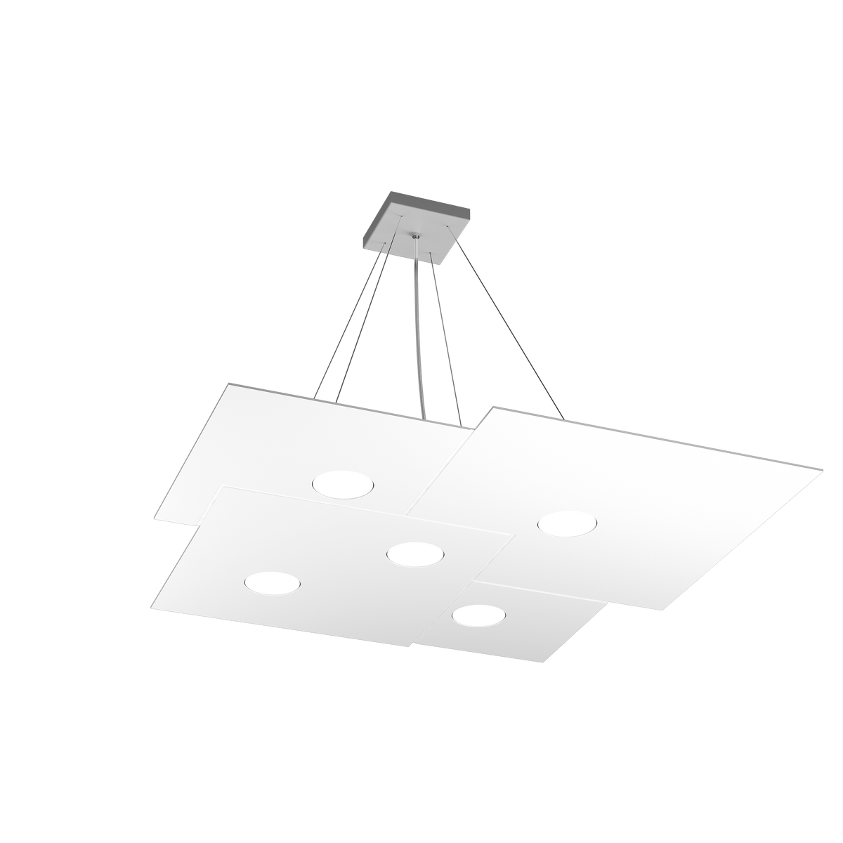 1129/S5-BI PLATE SOSPENSIONE 5 LUCI BIANCO