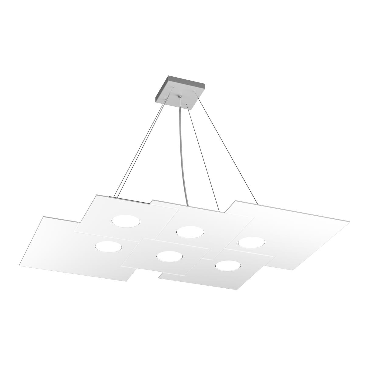 1129/S6 R-BI PLATE SOSPENSIONE 6 LUCI BIANCO