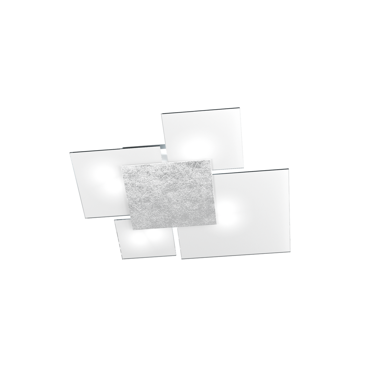 1148/70-FA UPGRADE/70 APPLIQUE/PLAFONIERA 4 LUCI FOGLIA ARGENTO