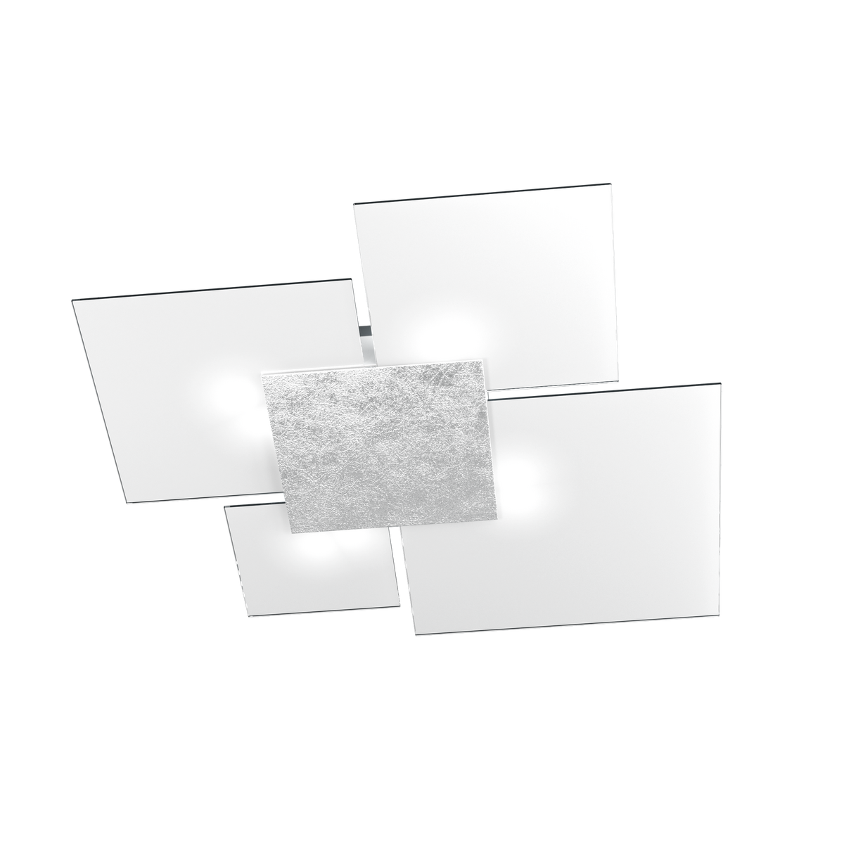 1148/90-FA UPGRADE/90 APPLIQUE/PLAFONIERA 4 LUCI FOGLIA ARGENTO