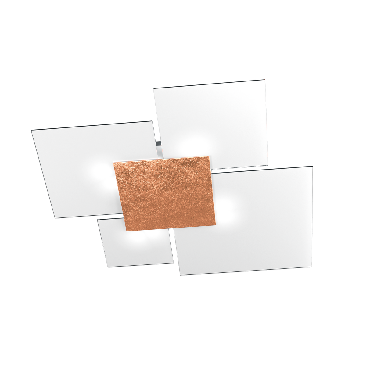 1148/90-FR UPGRADE/90 APPLIQUE/PLAFONIERA 4 LUCI FOGLIA RAME