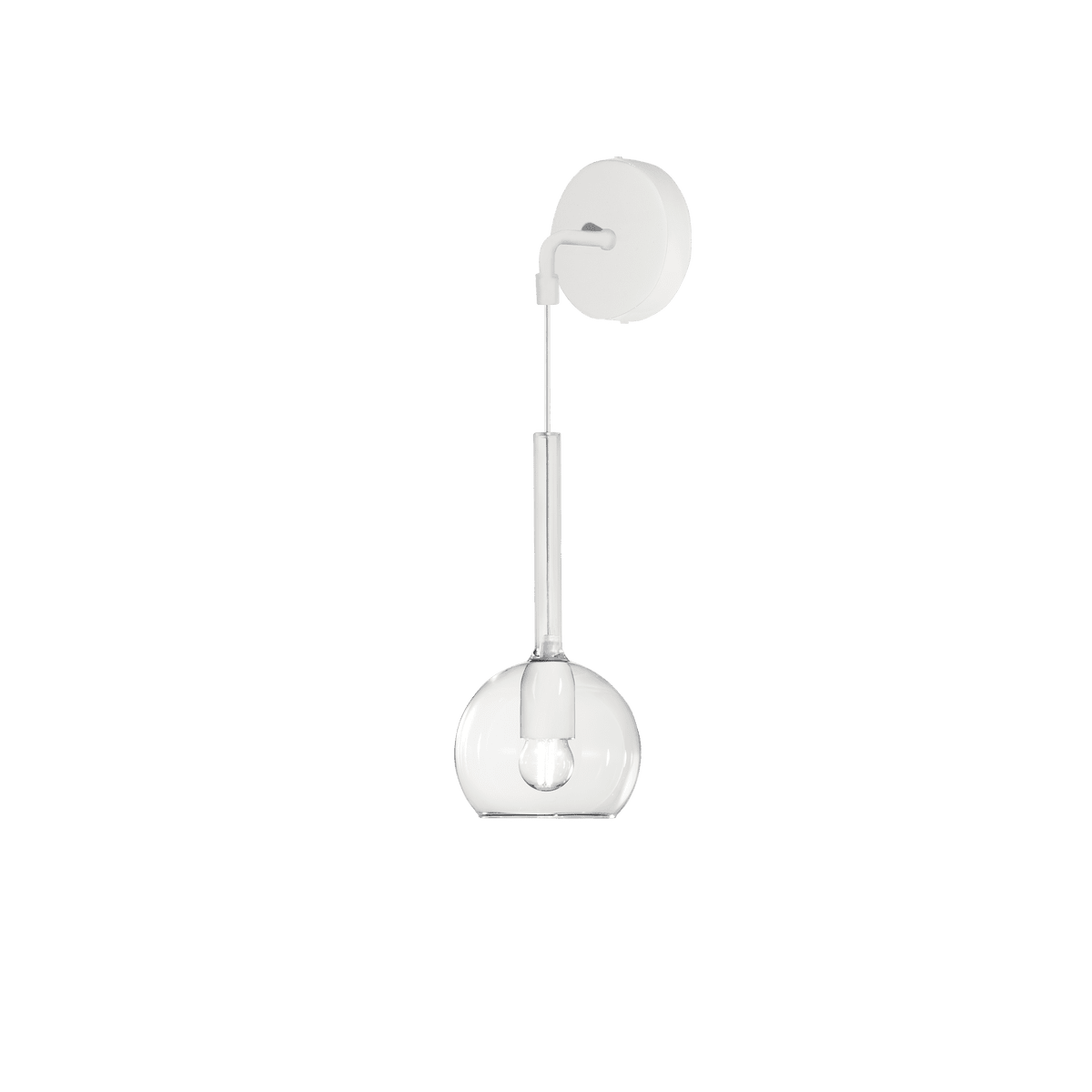 1155BI/A-TR FUTURE APPLIQUE BIANCO 1 LUCE PICCOLA VETRO TRASPARENTE
