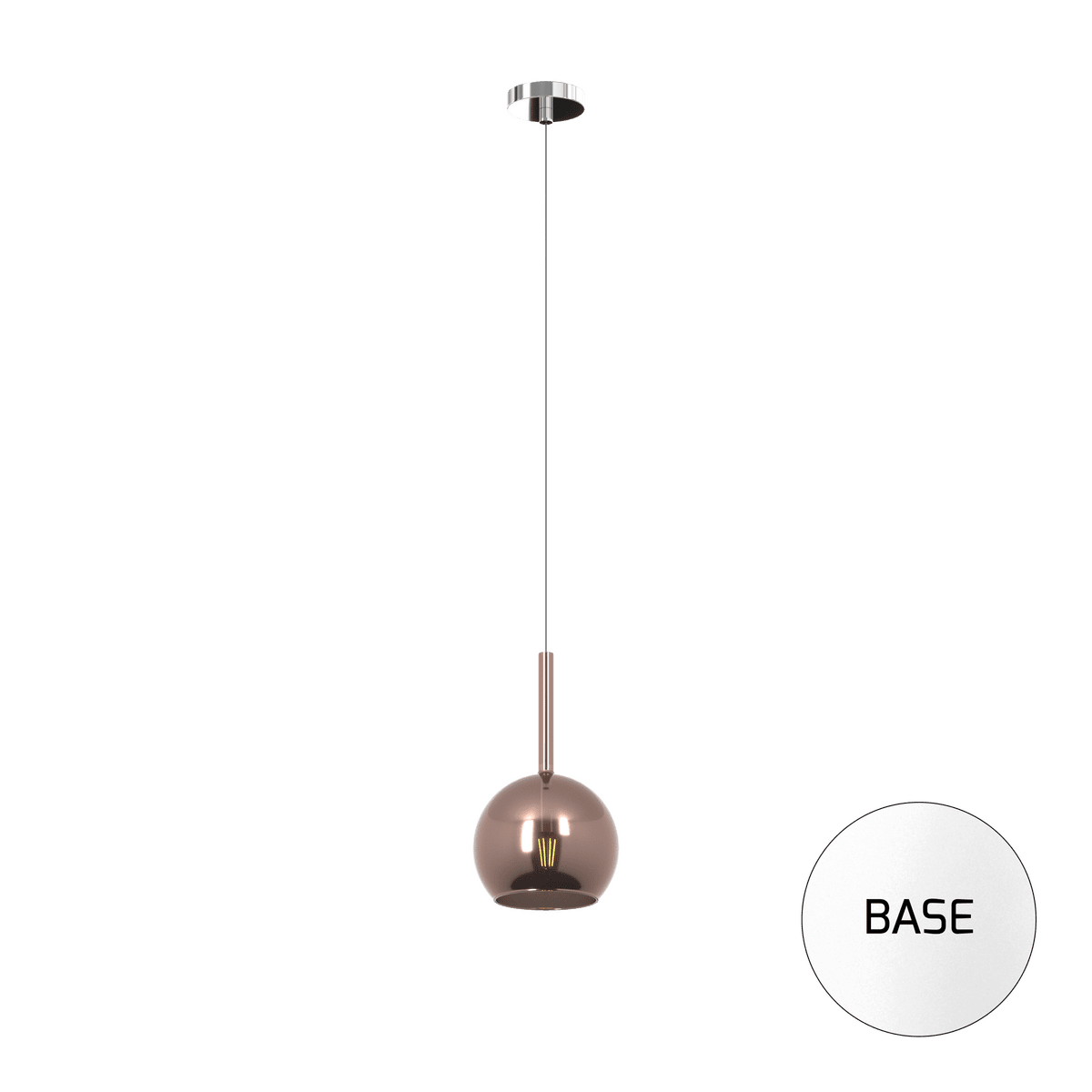 1155BI/SP-RA FUTURE SOSP. BIANCO 1 LUCE PICCOLA RAME