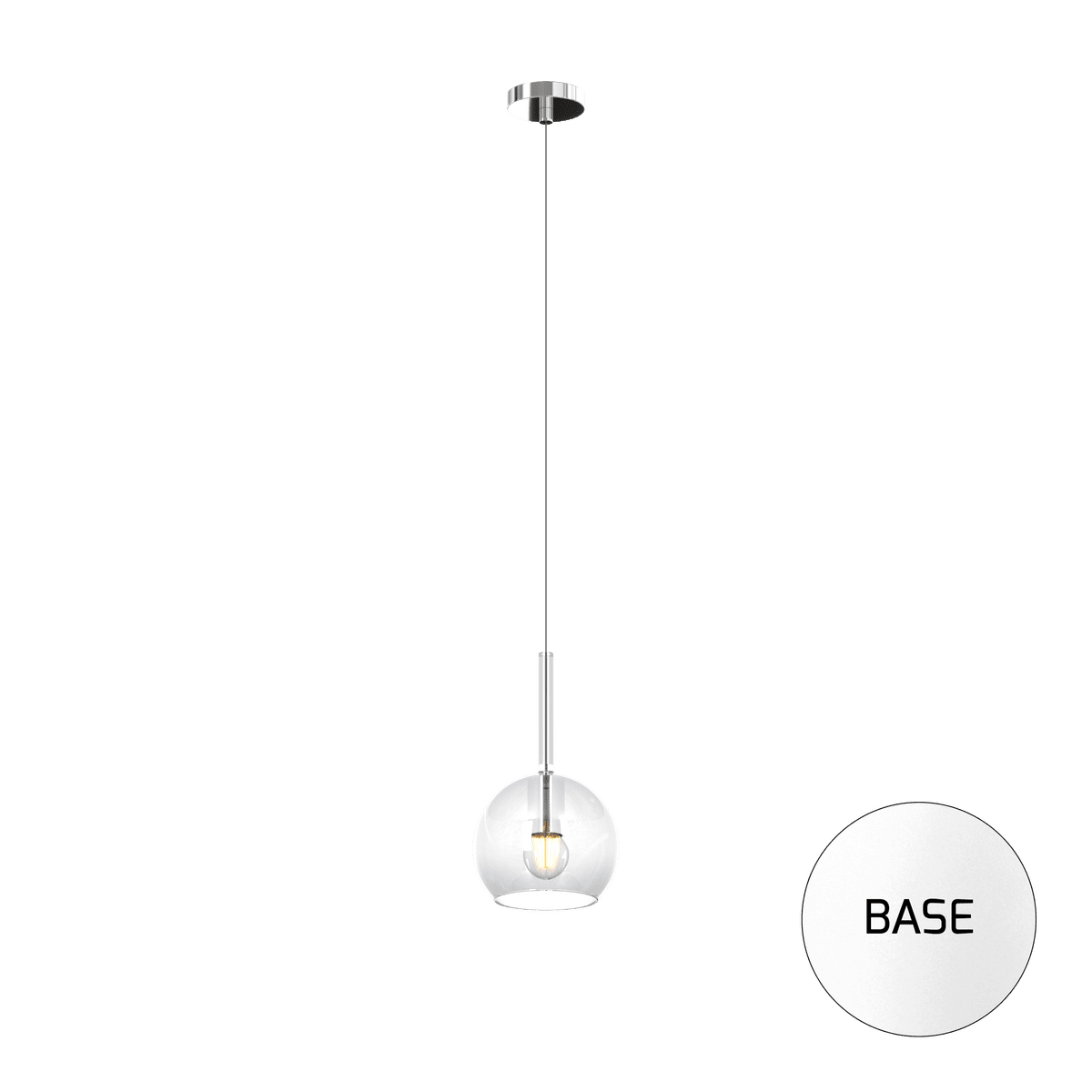 1155BI/SP-TR FUTURE SOSP. BIANCO 1 LUCE PICCOLA TRASPARENTE