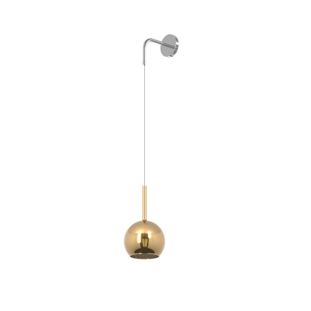 1155CR/A-OR FUTURE APPLIQUE CROMO 1 LUCE PICCOLA VETRO ORO