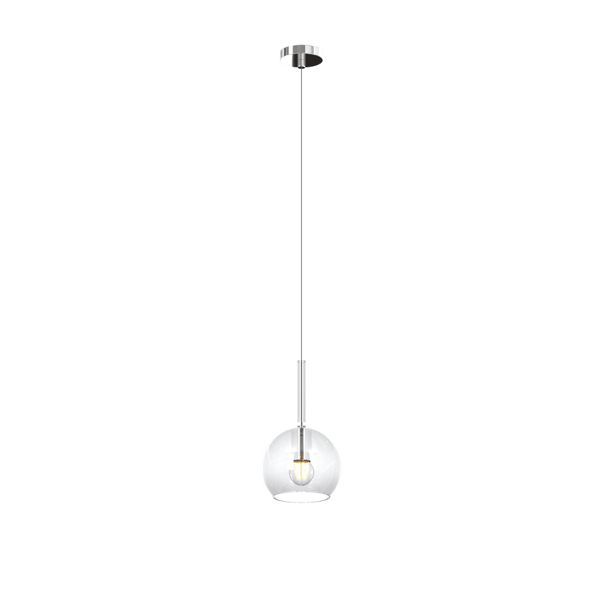 1155CR/SP-TR FUTURE SOSP. CROMO 1 LUCE PICCOLA TRASPARENTE