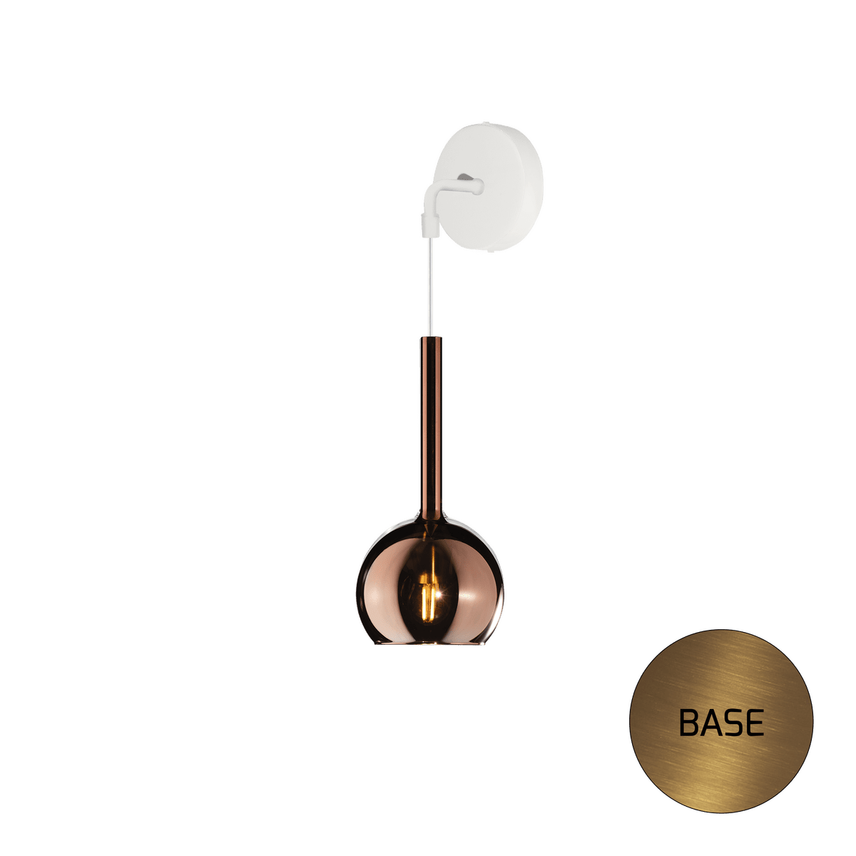 1155OS/A-RA FUTURE APPLIQUE OTTONE SAT. 1 LUCE PICCOLA VETRO RAME