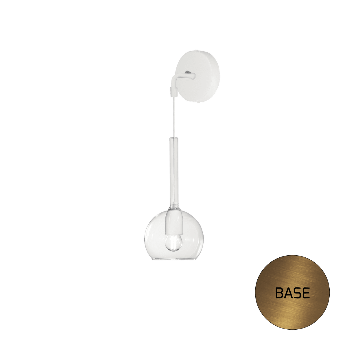 1155OS/A-TR FUTURE APPLIQUE OTTONE SAT. 1 LUCE PICCOLA VETRO TRASPARENTE