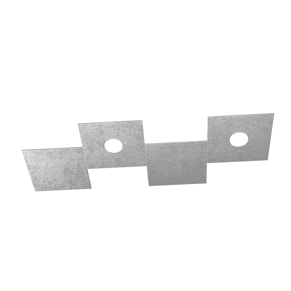 1156/2L2D-FA ECCENTRIC APPLIQUE/PLAFONIERA 2 LUCI + 2 DECORATIVO FOGLIA ARGENTO