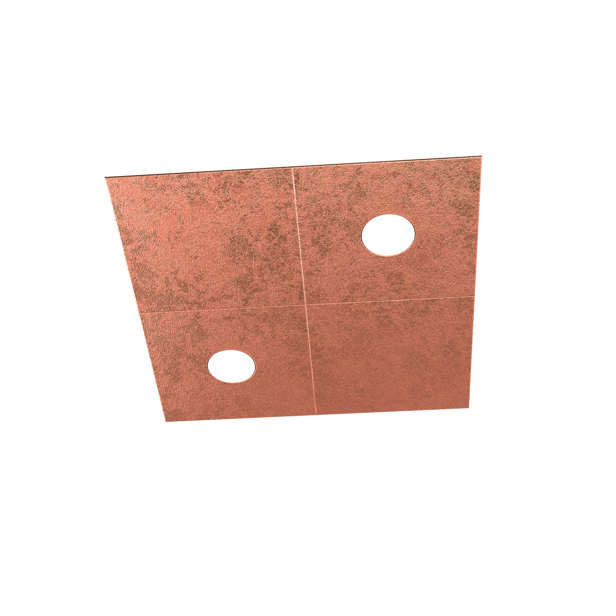 1156/2L2D-FR ECCENTRIC APPLIQUE/PLAFONIERA 2 LUCI + 2 DECORATIVO FOGLIA RAME