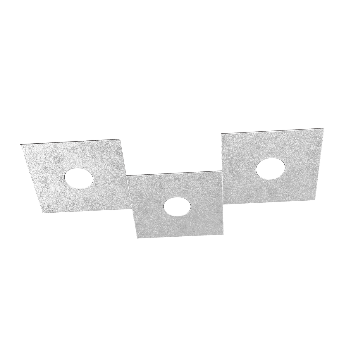 1156/3L-FA ECCENTRIC APPLIQUE/PLAFONIERA 3 LUCI FOGLIA ARGENTO