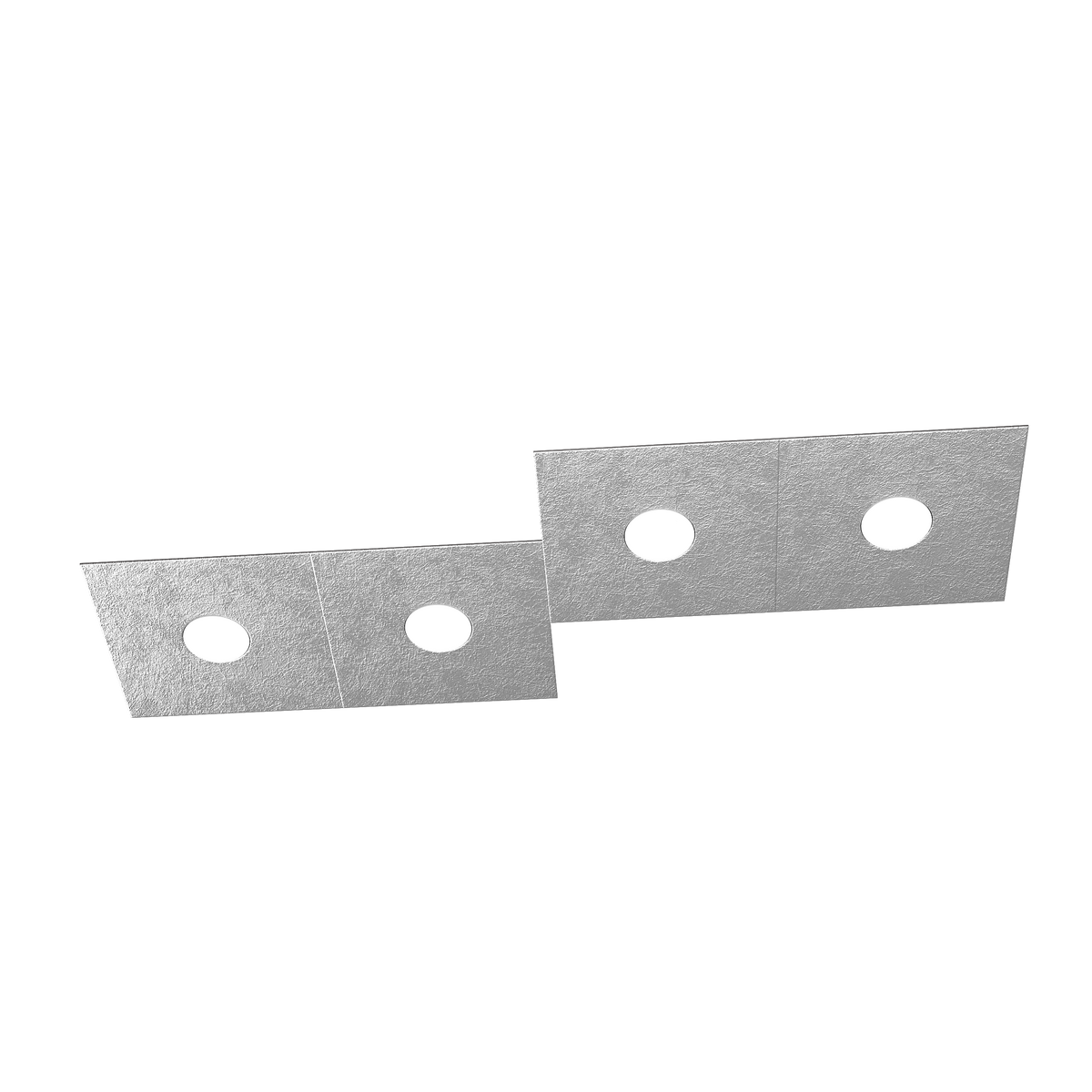 1156/4L-FA ECCENTRIC APPLIQUE/PLAFONIERA 4 LUCI FOGLIA ARGENTO